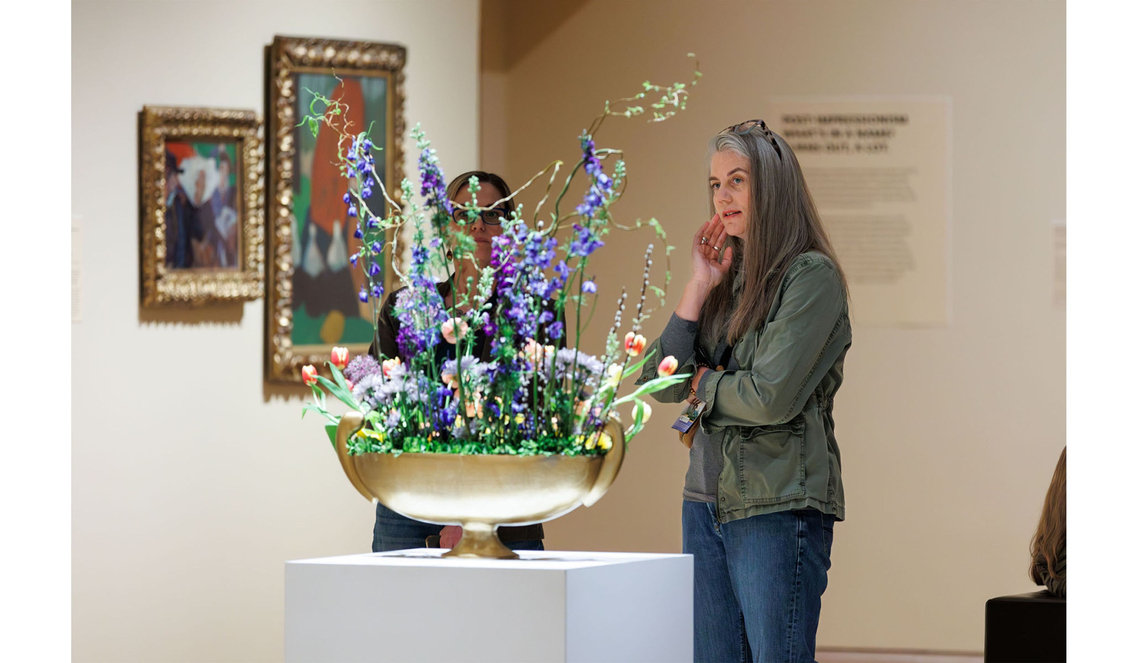 Flower artists responded to colors in paintings on display by Gauguin, Émile Bernard, and Paul Sérusier.