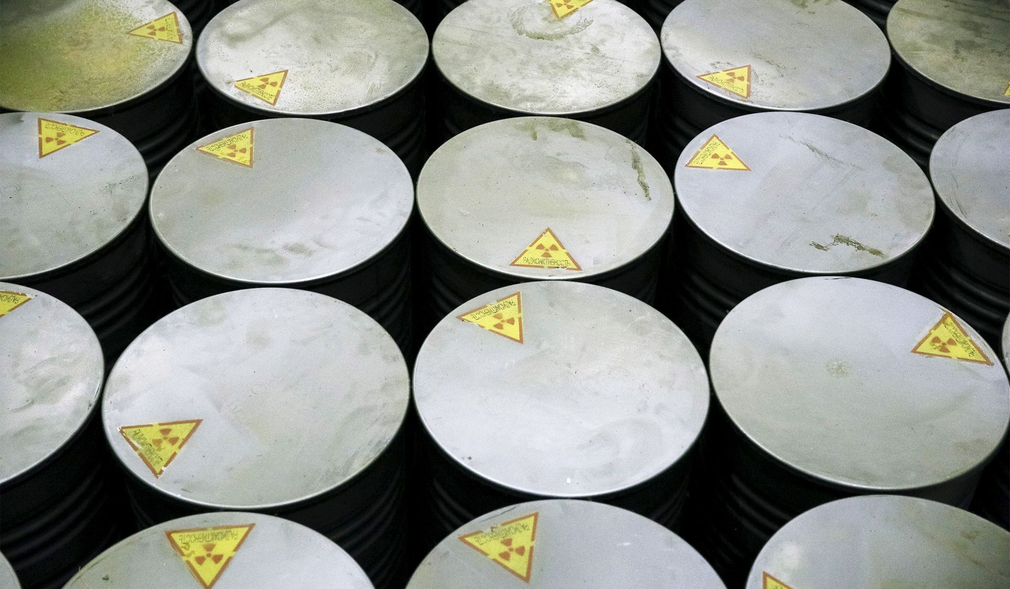 Containers at a plant for processing liquid radioactive waste at the Chernobyl nuclear power plant in Ukraine, March 23, 2016.