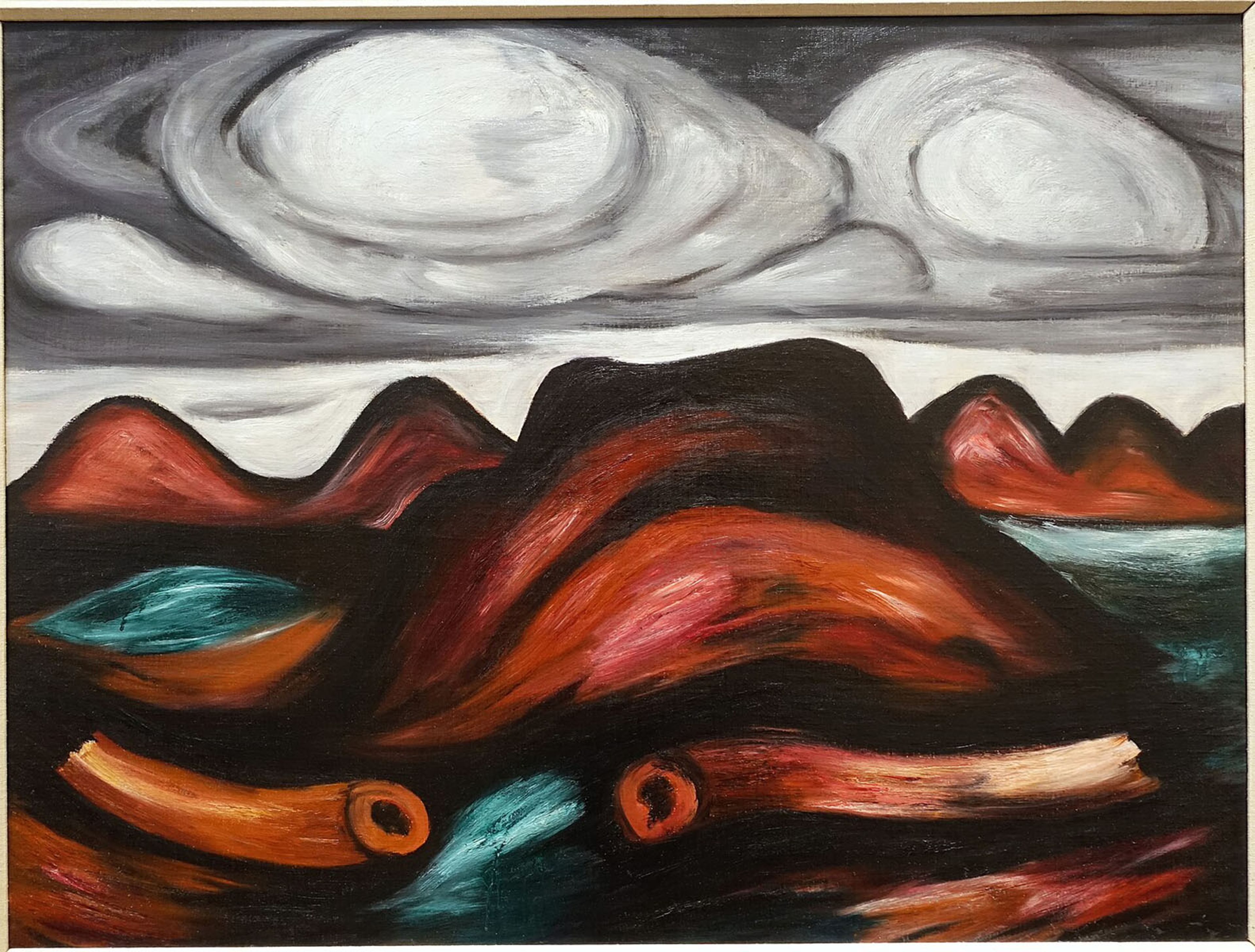 One of the many James Michener gifts at the Blanton Museum: Marsden Hartley, New Mexico Recollection No. 12 , 1922–1923, oil on canvas.