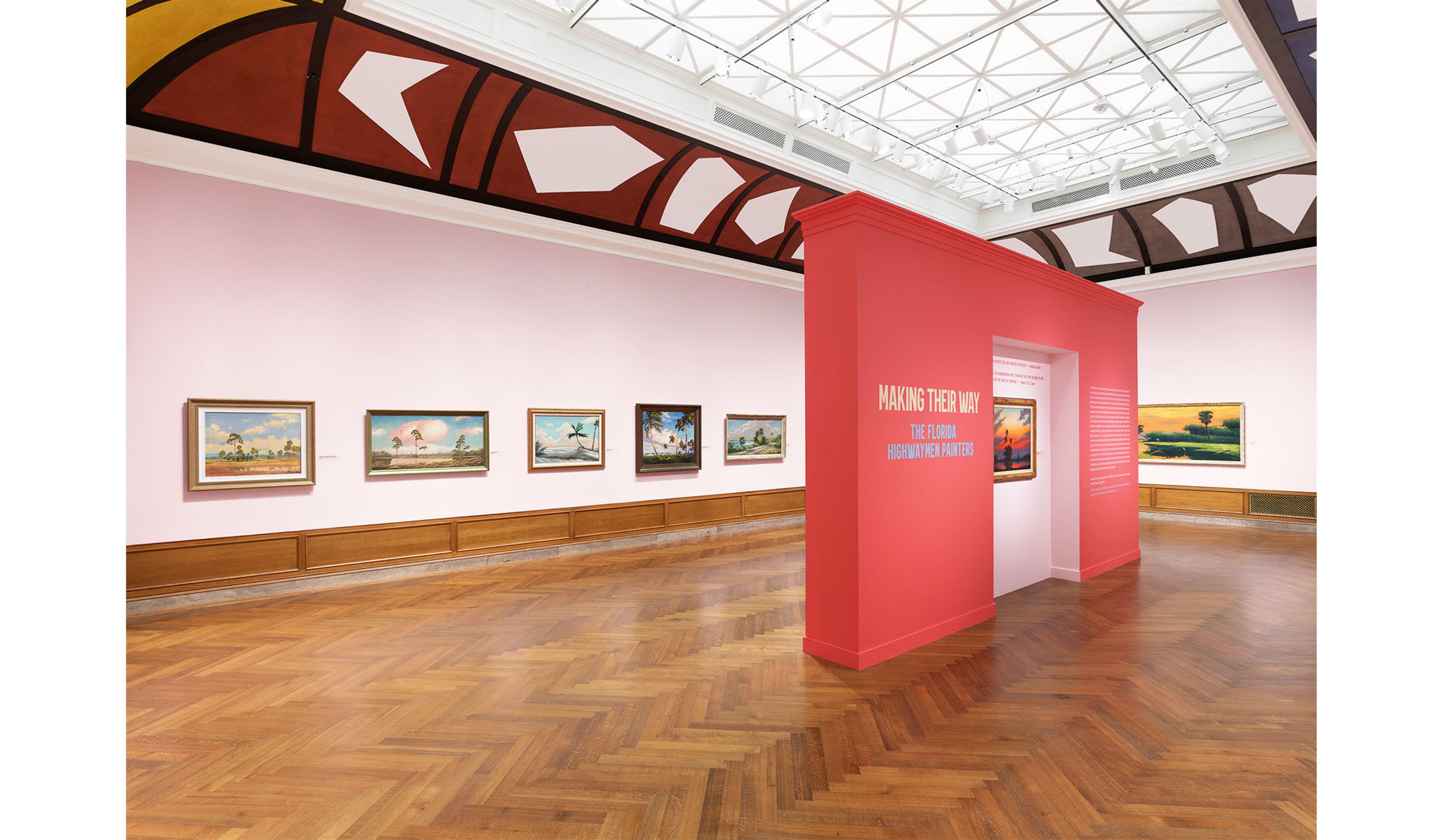 Installation view of Making Their Way: The Florida Highwaymen Painters .