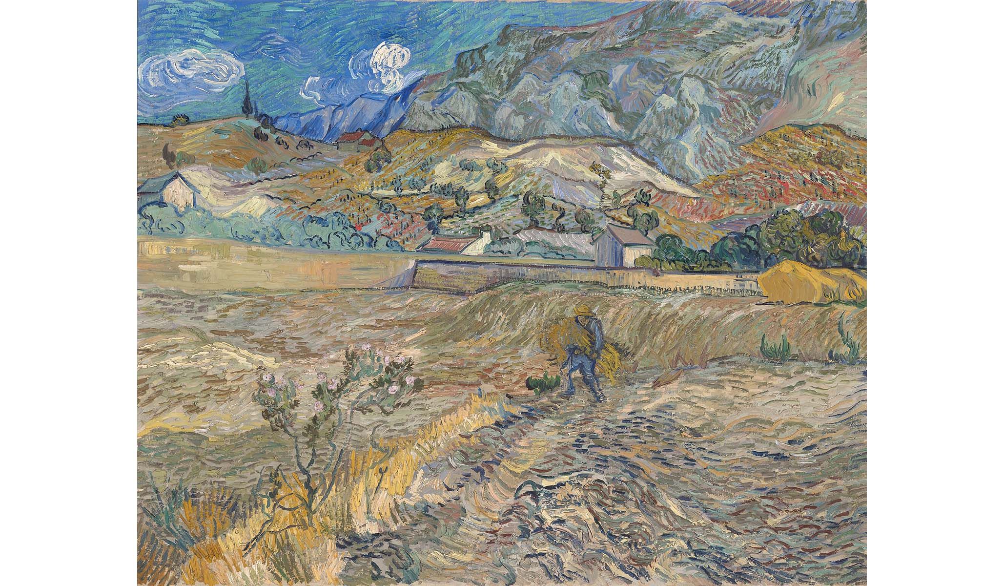 Vincent van Gogh, Enclosed Field with Peasant , 1889, oil on canvas.