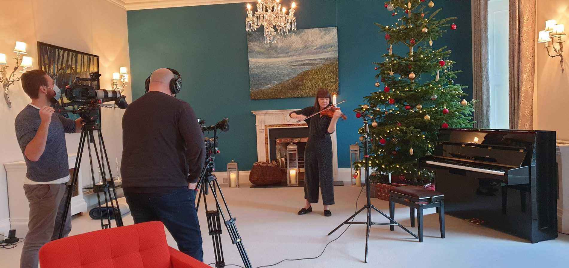 Mollie Wrafter, recipient of Irish Heritages 2019/20 Music Bursary for Performance, records her solo contribution for the concert.