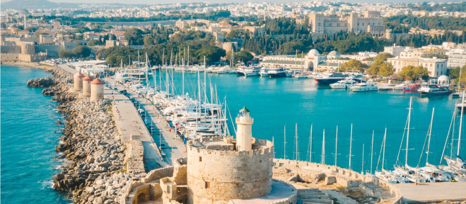 Rodos Old Town sokakları ve ada manzarası