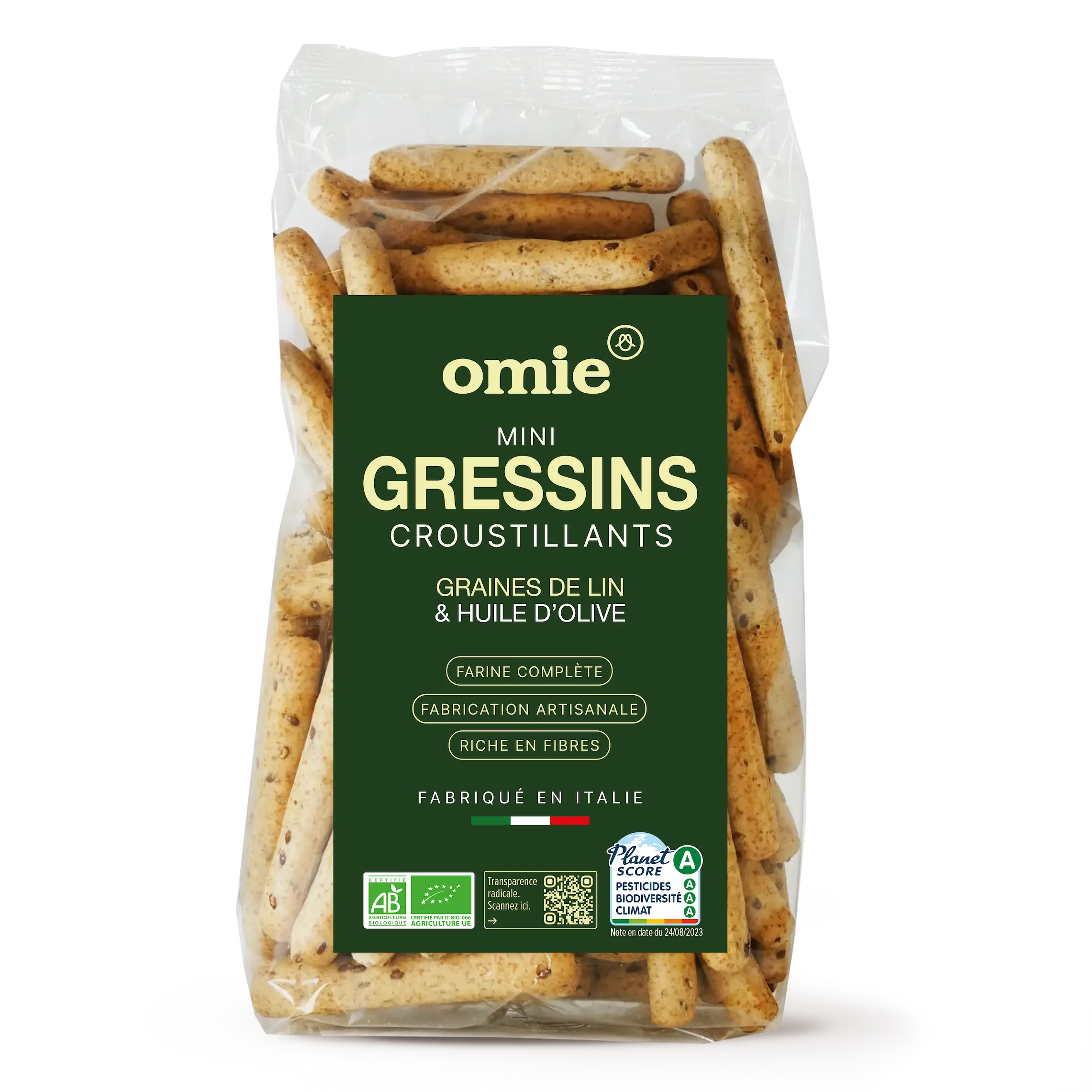 Gressins à la farine complète et aux graines de lin