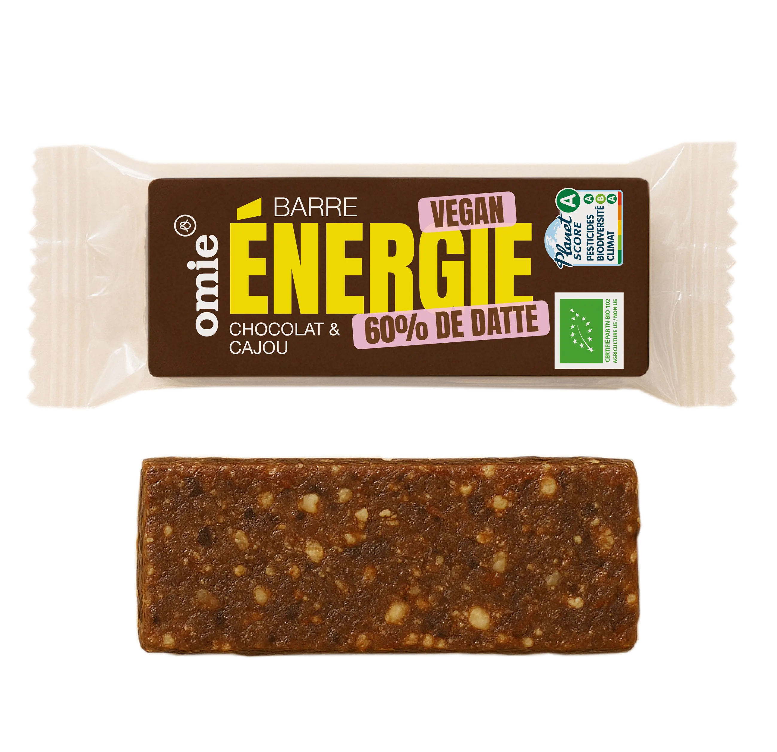 Barres dattes, chocolat, amandes, cajou