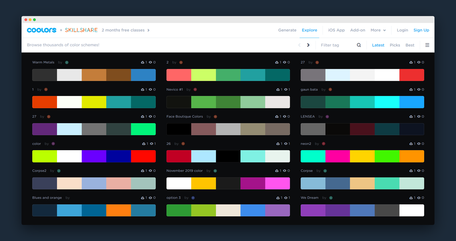 Coolors screenshot 3
