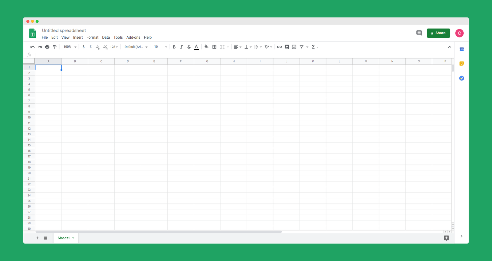 Google Sheets screenshot 2