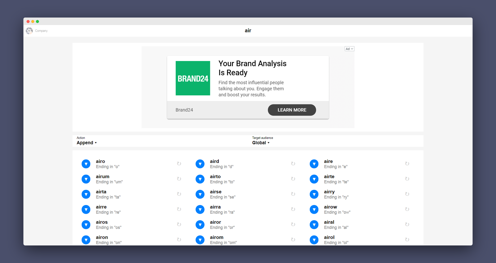 Naminum screenshot 2