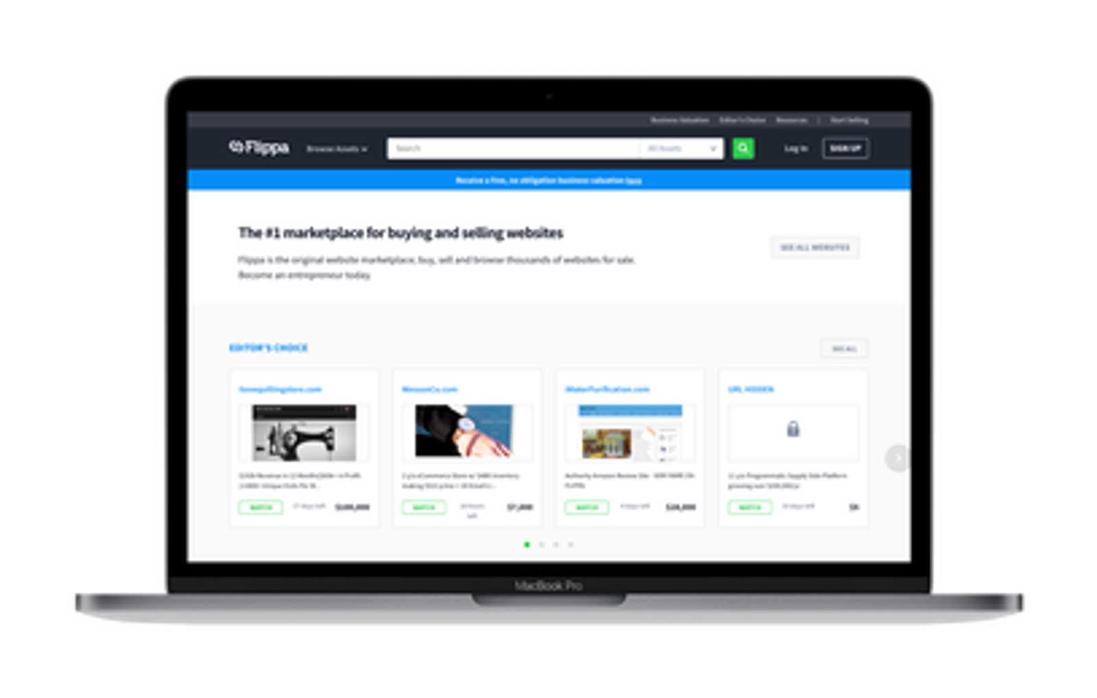 Flippa Homepage