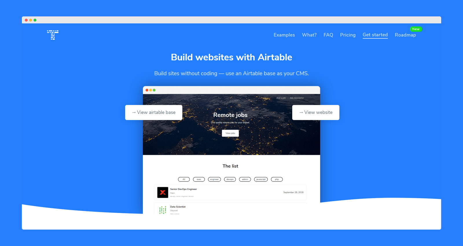 Table2Site screenshot 1
