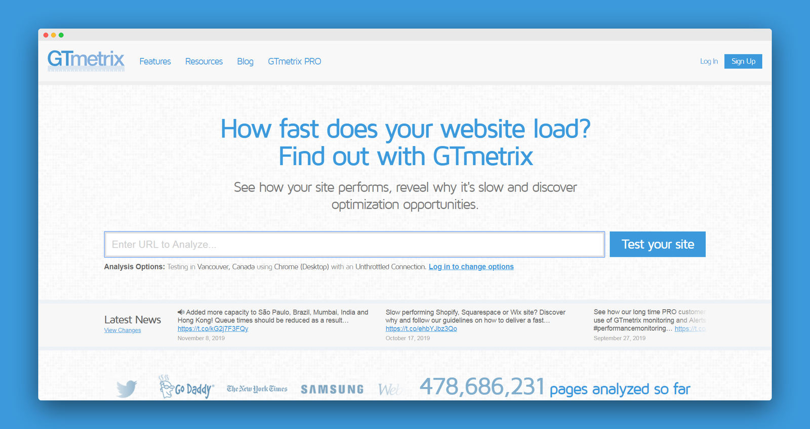 GTMetrix screenshot 1