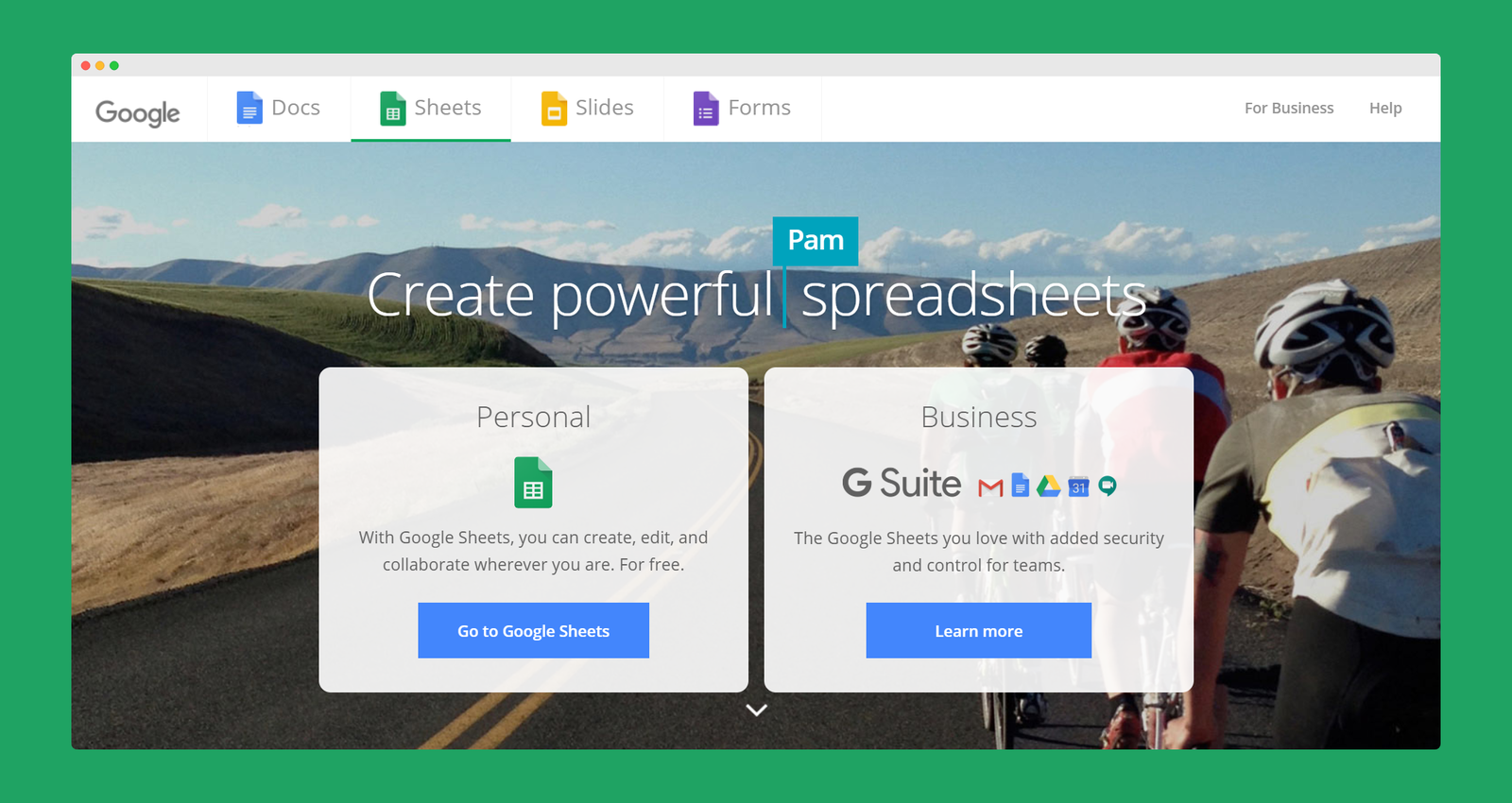 Google Sheets screenshot 1