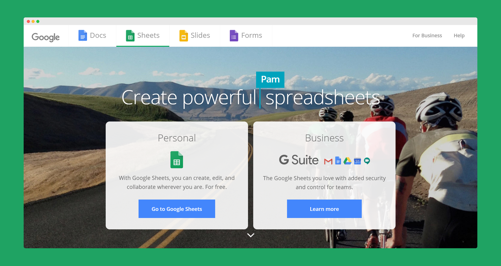 Google Sheets screenshot 1