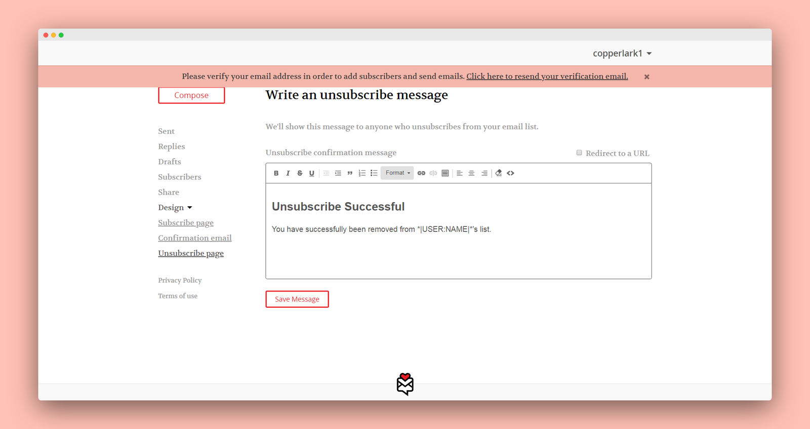 TinyLetter screenshot 3