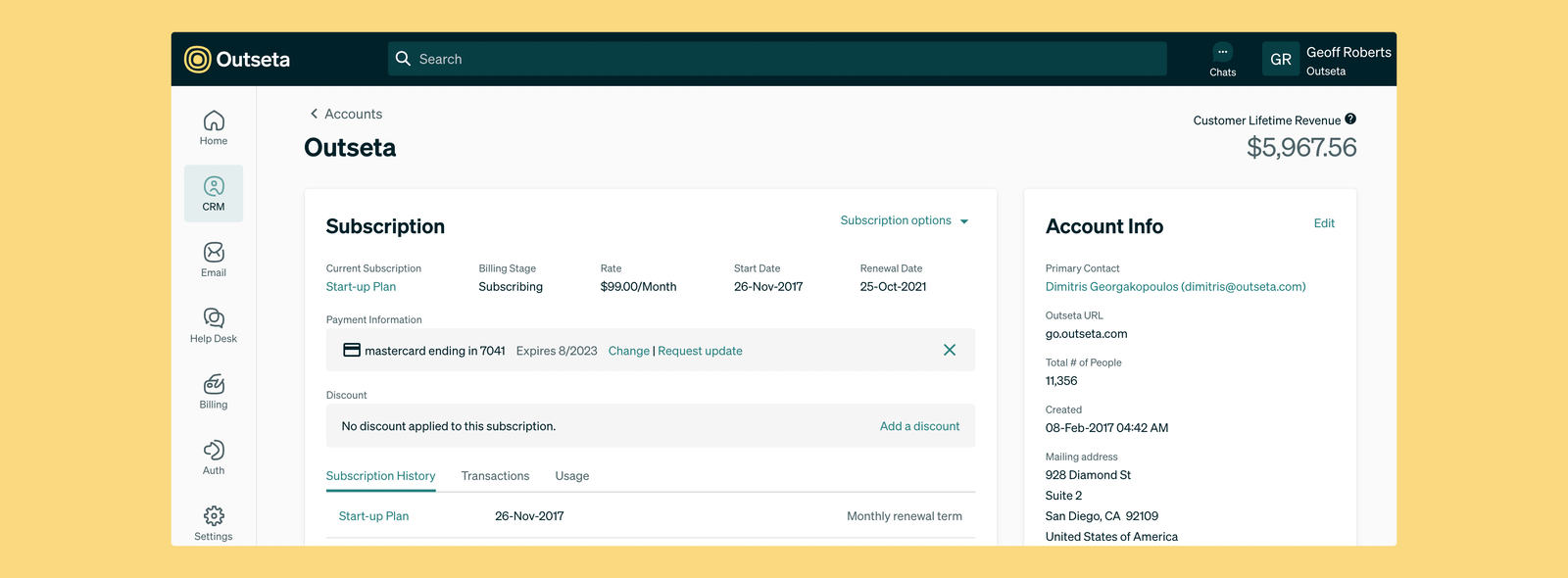 Outseta screenshot 1