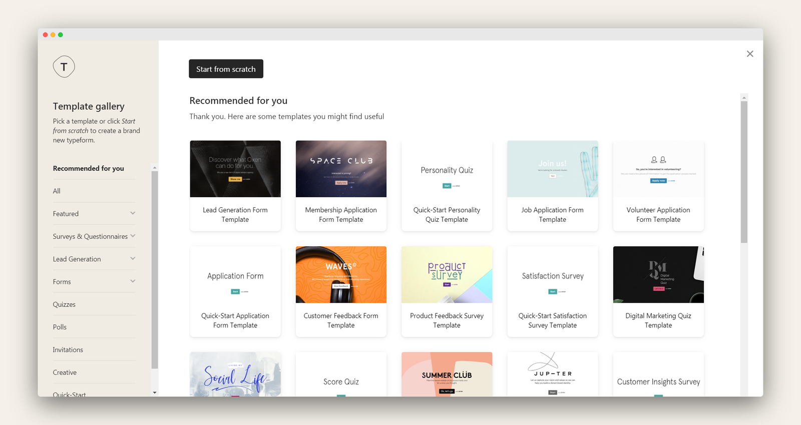 Typeform screenshot 2