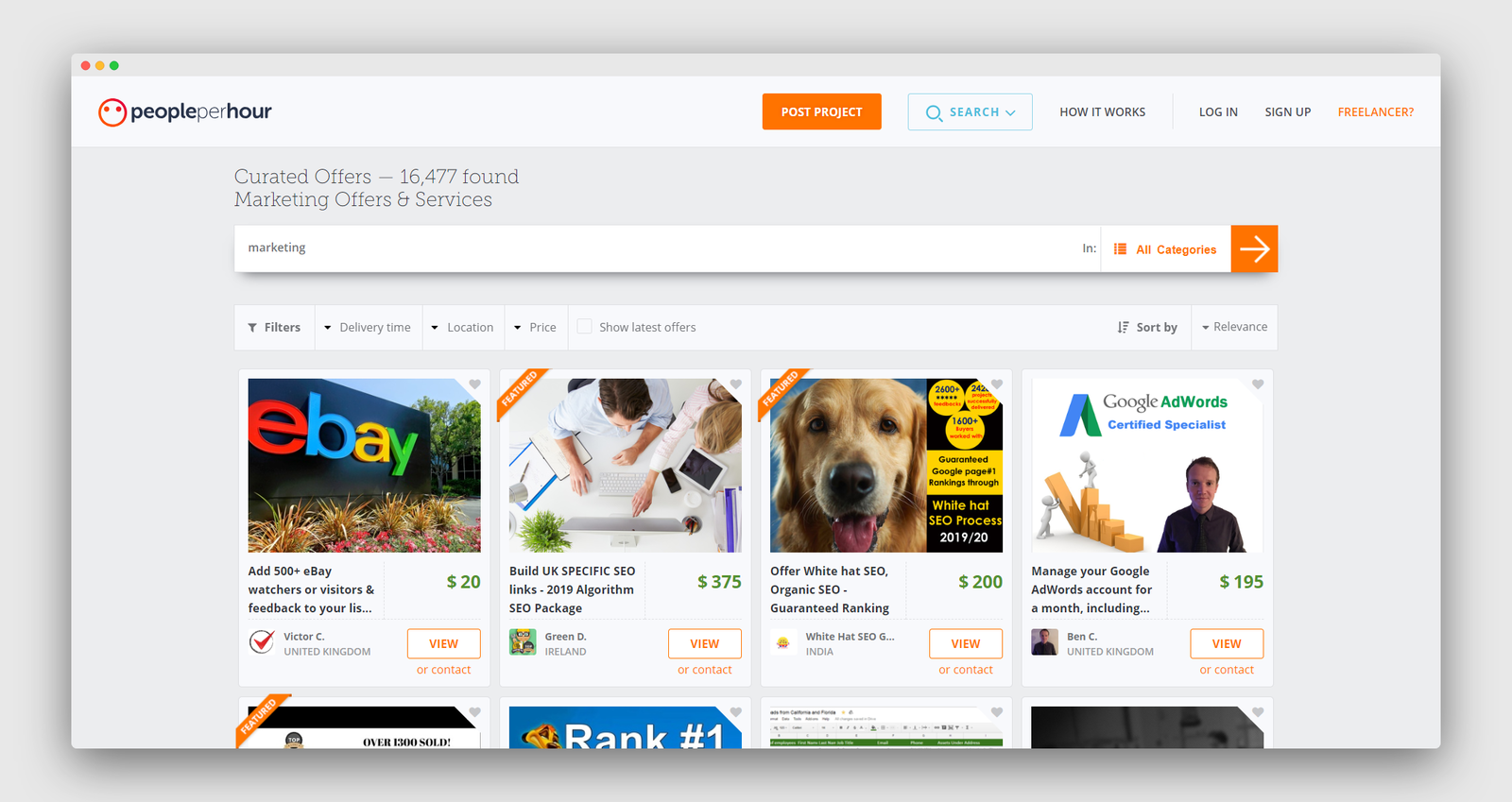 PeoplePerHour screenshot 2