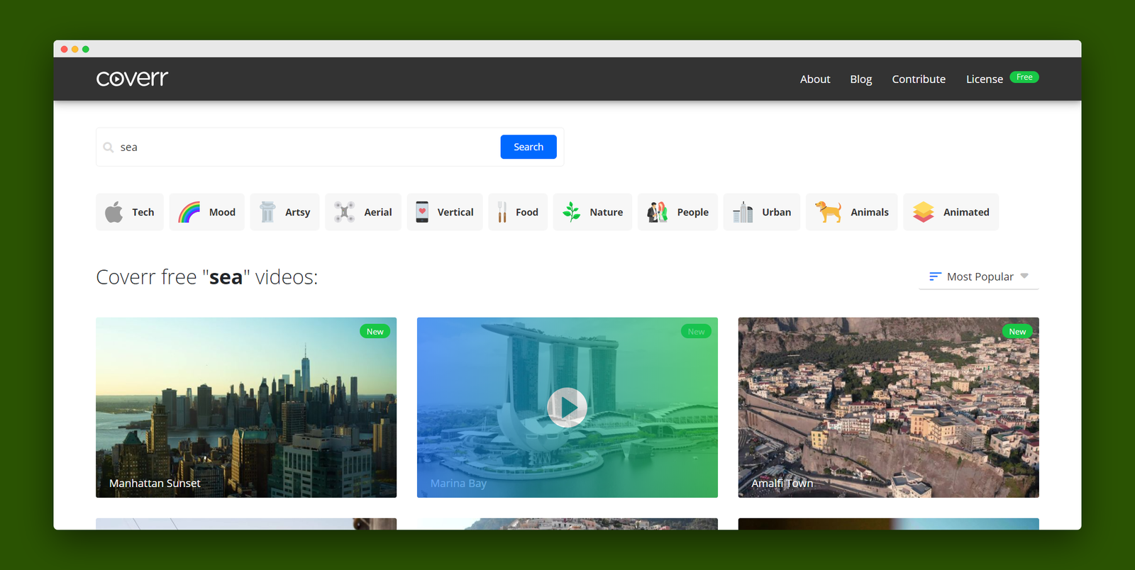 Coverr screenshot 2