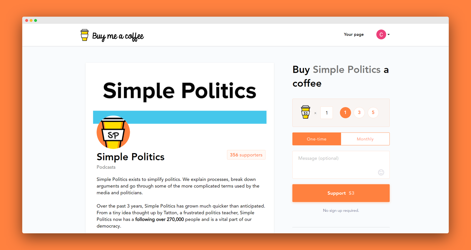 Buy me a coffee screenshot 3