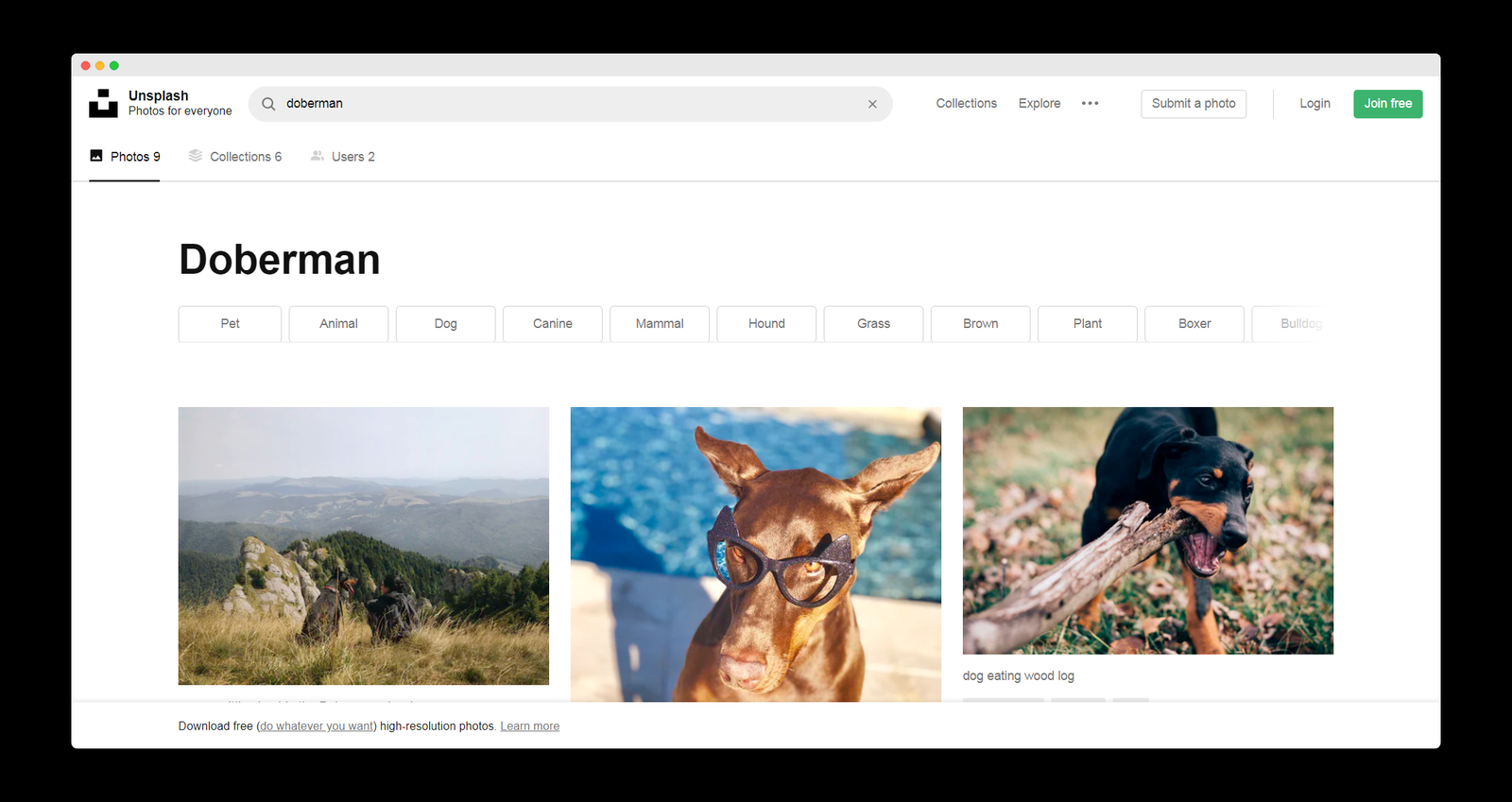 Unsplash screenshot 3