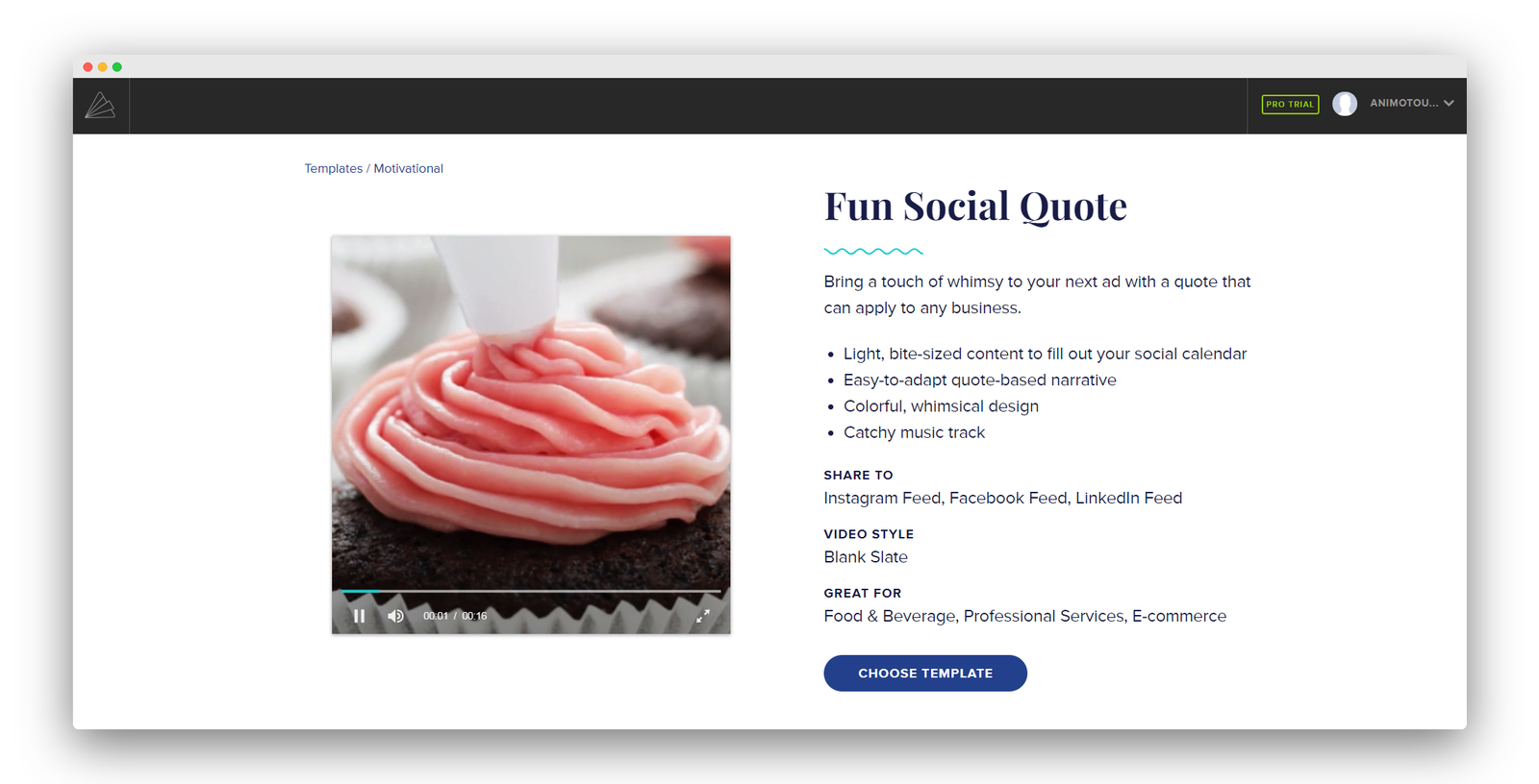 Animoto screenshot 1