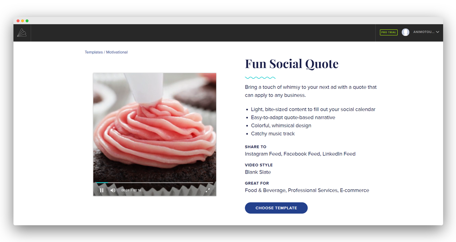 Animoto screenshot 1