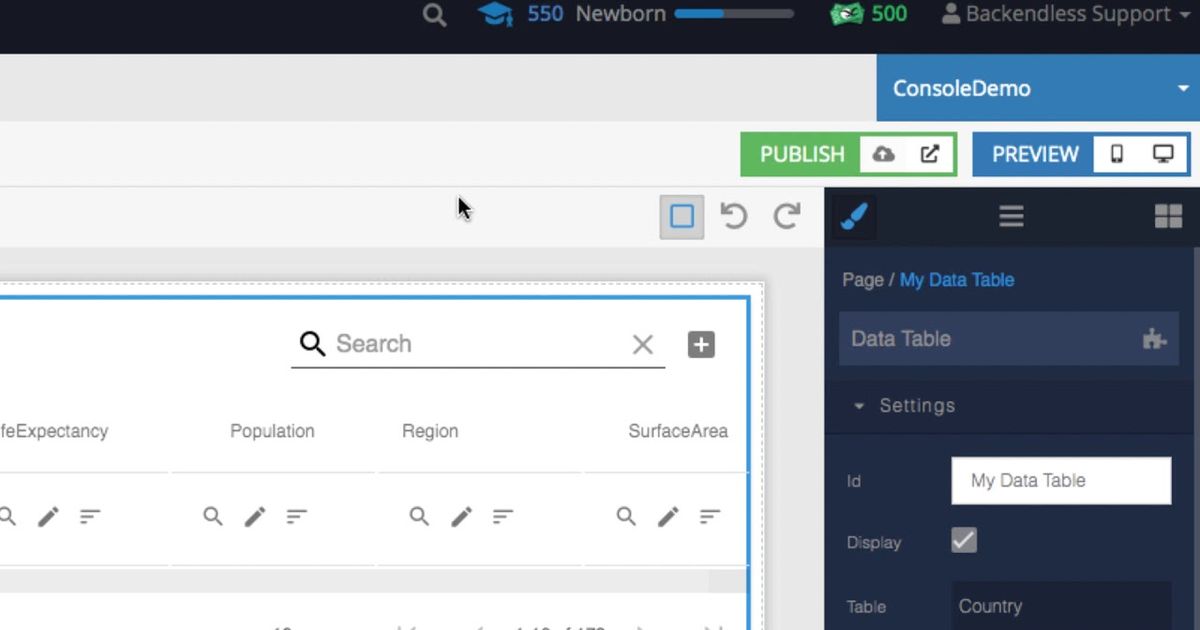 No Code Ui Examples Conditional Component Previewing and Publishing your codeless UI app - Developing apps ...