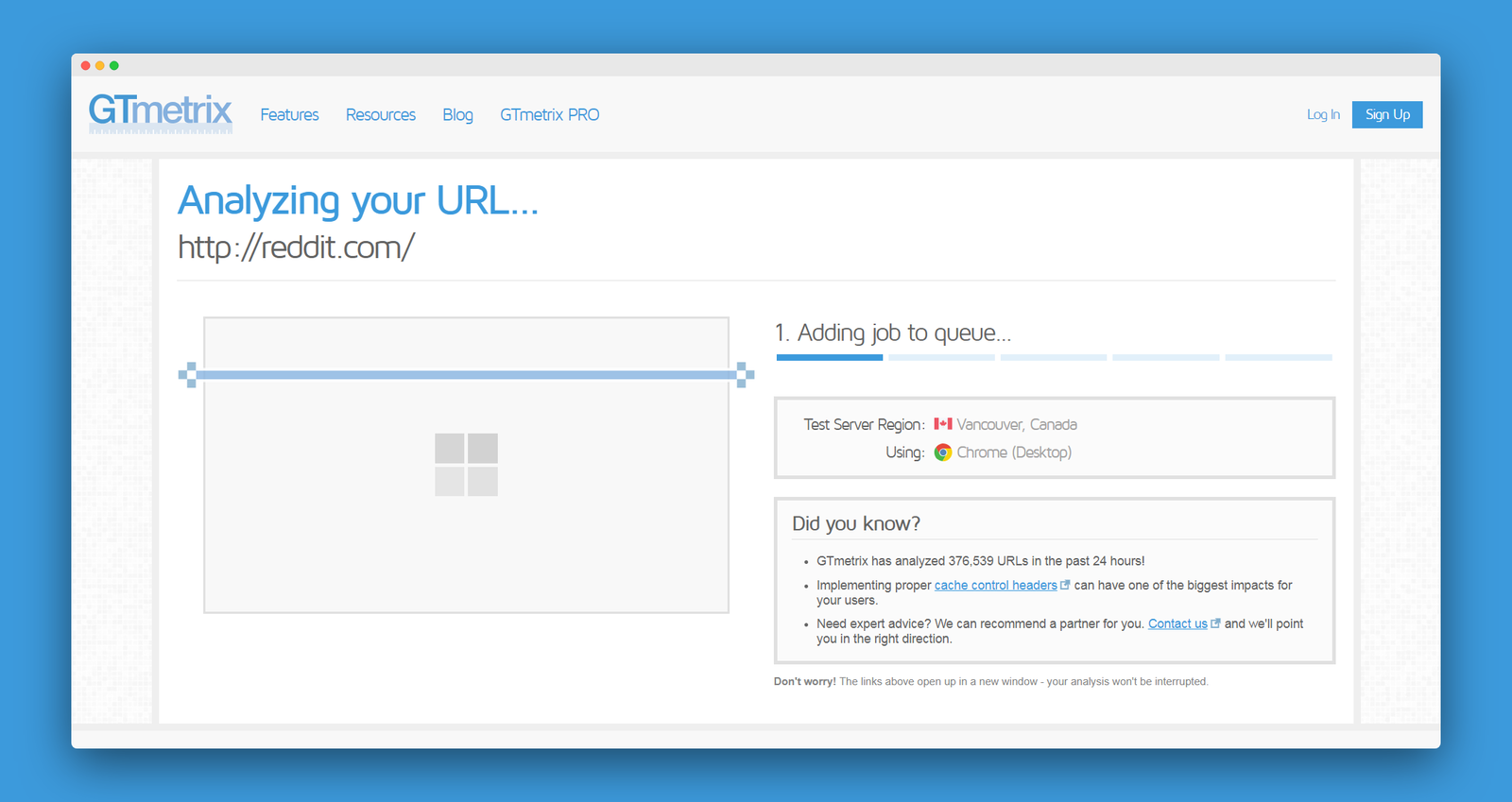 GTMetrix screenshot 2