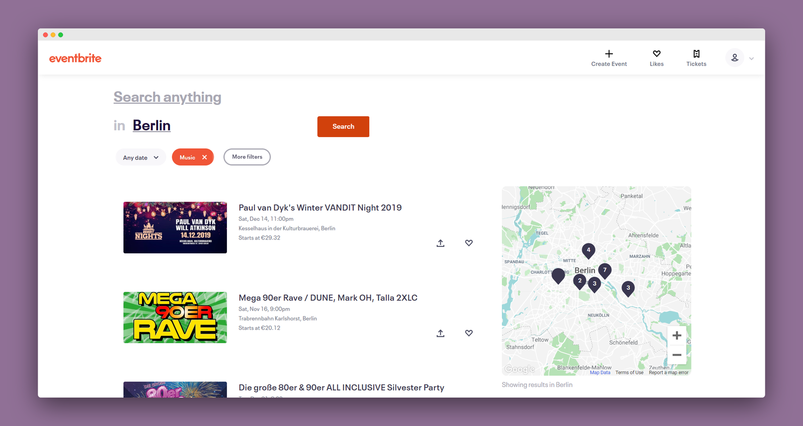 Eventbrite screenshot 3