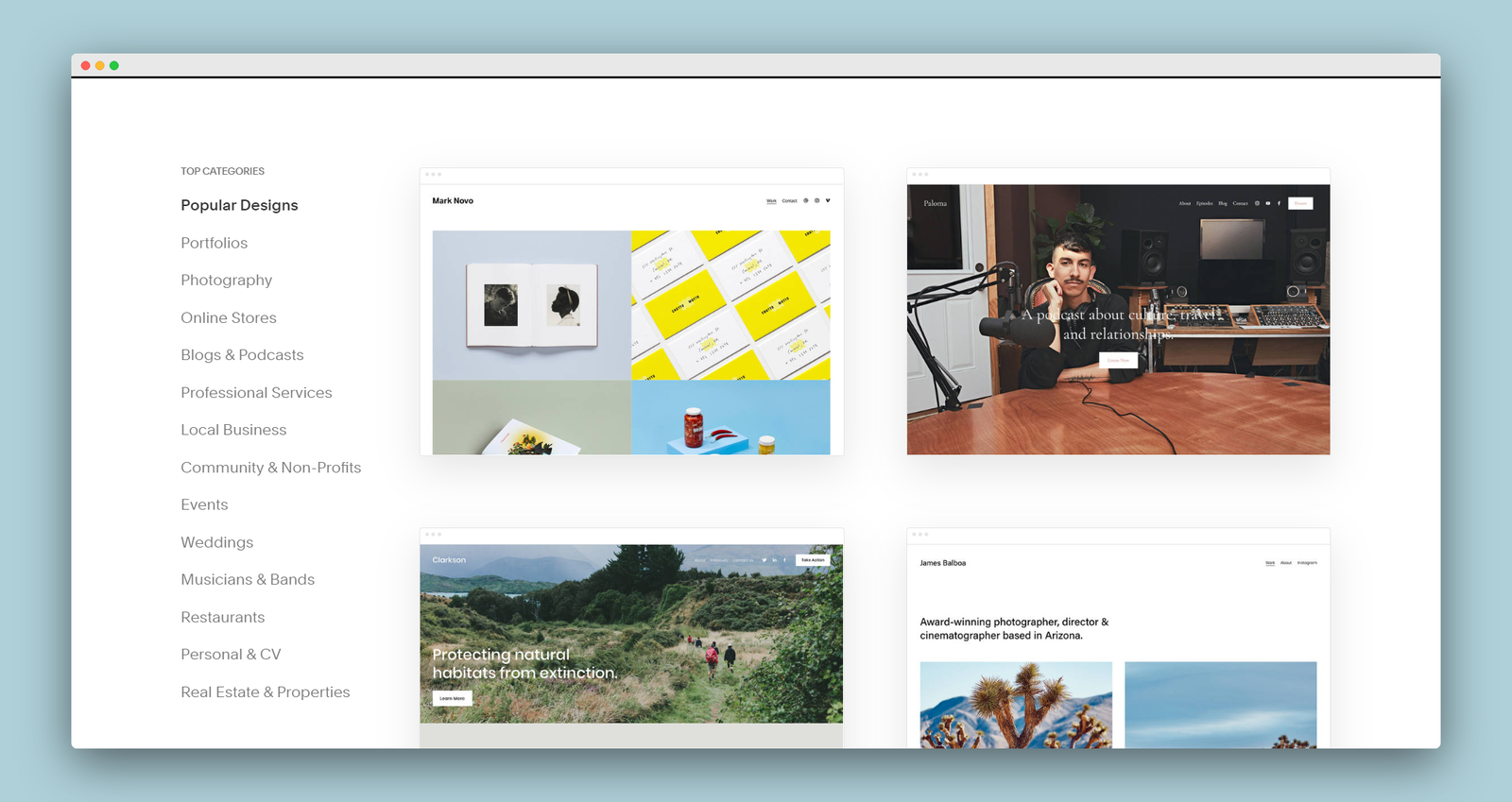 SquareSpace screenshot 2