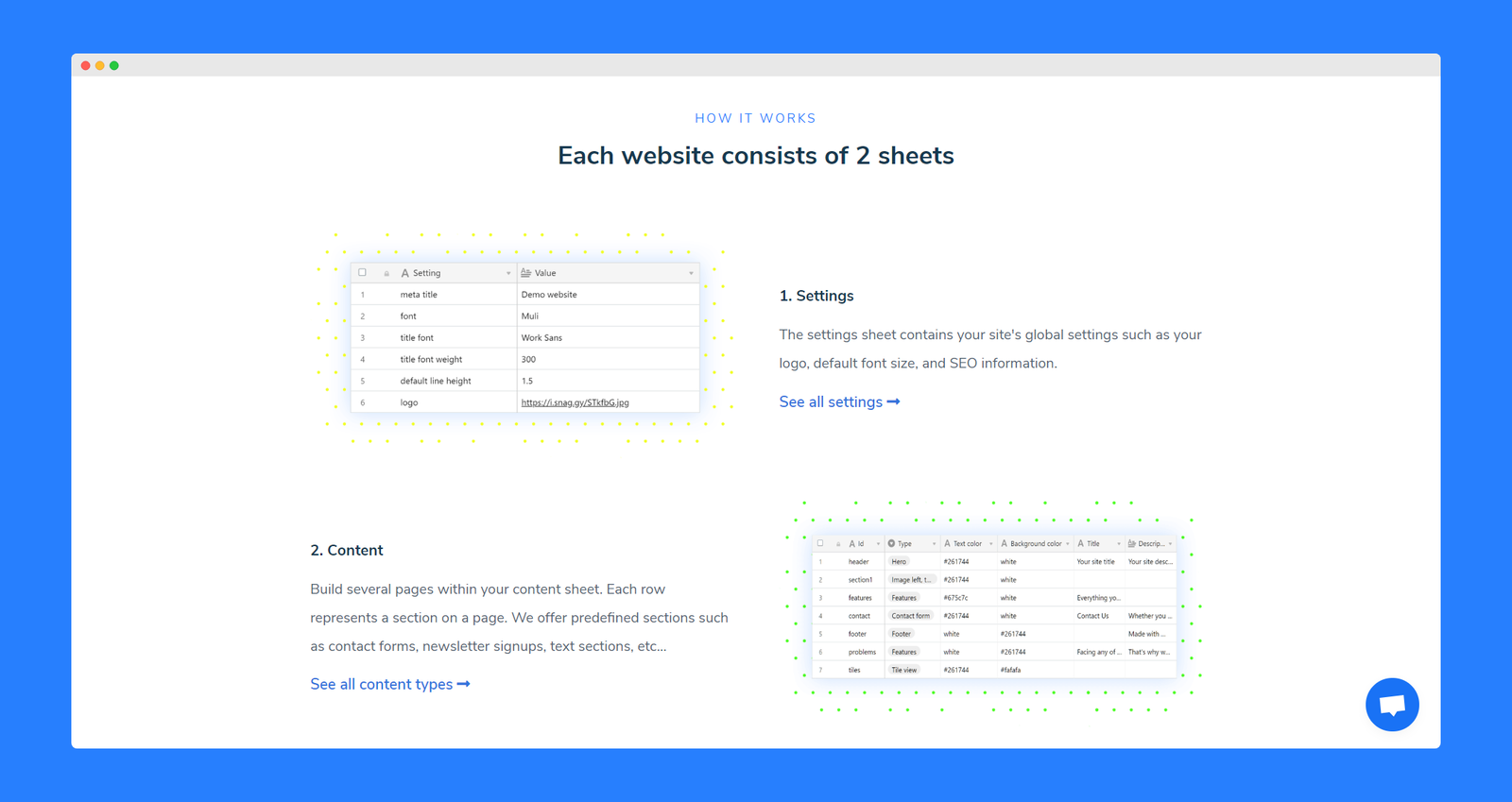 Table2Site screenshot 2