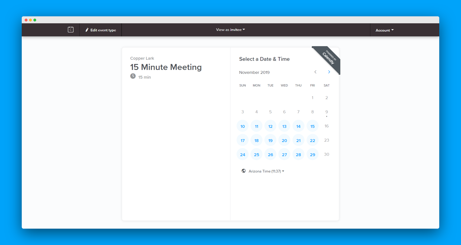 Calendly screenshot 2