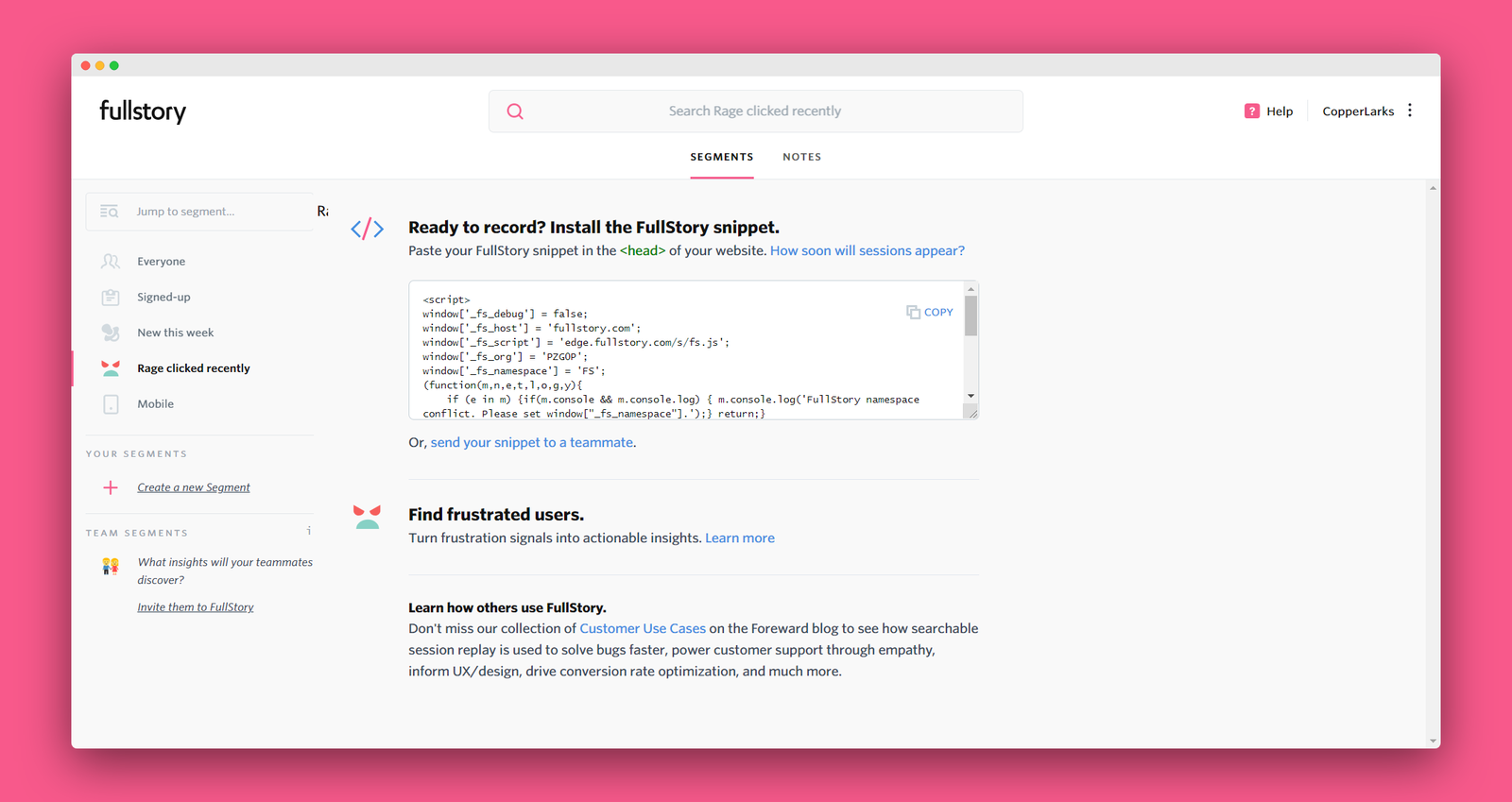 Fullstory screenshot 3