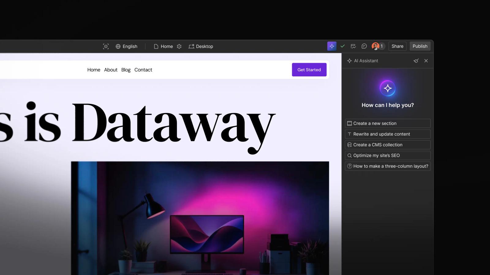 Webflow's AI Assistant and code generation tools announced at Conf 2025