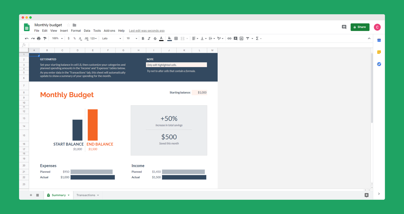 Google Sheets screenshot 3