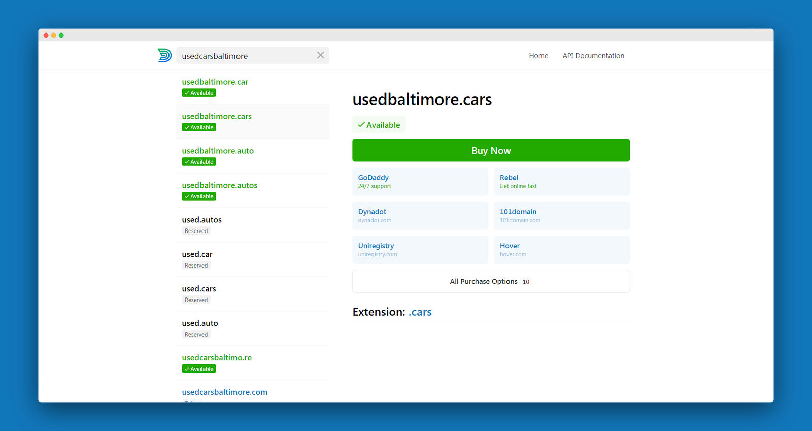 Domainr screenshot 2