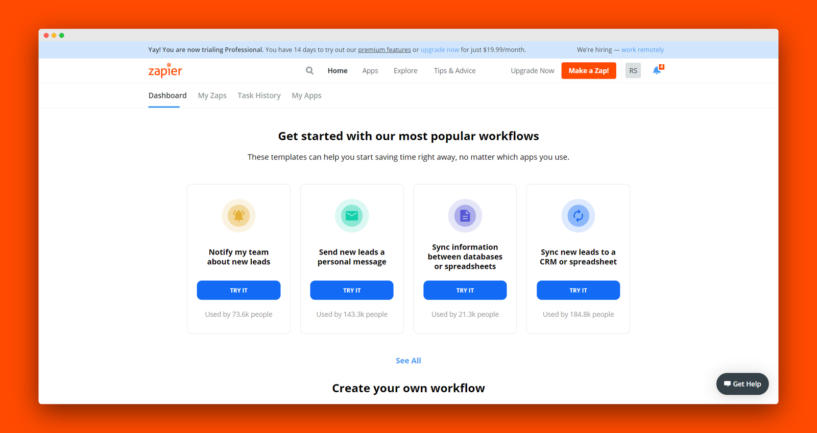 Zapier screenshot 1
