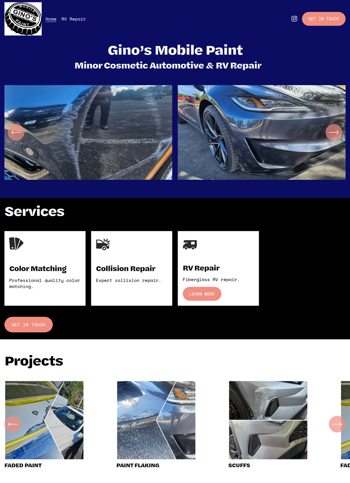 Case Study: Gino's Mobile Paint - From Homestead to Squarespace, 10x Growth