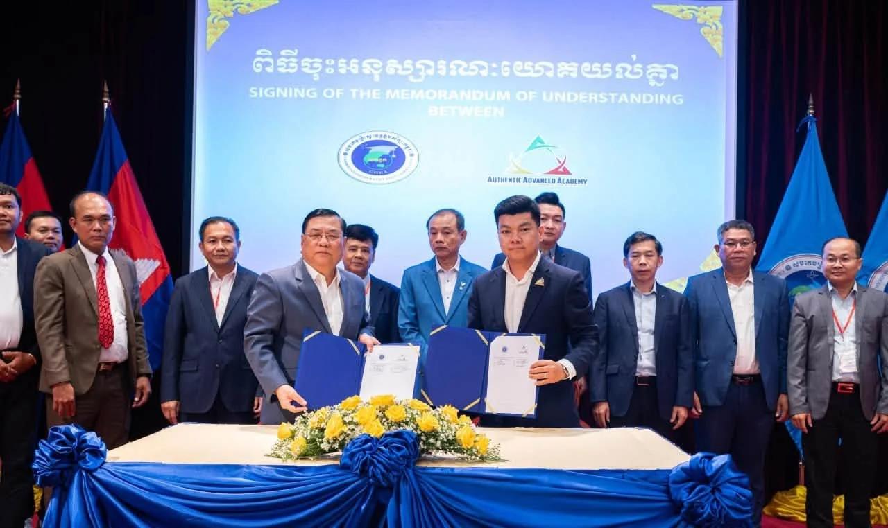 Representatives of AAA School and CHEA at the memorandum of understanding signing.