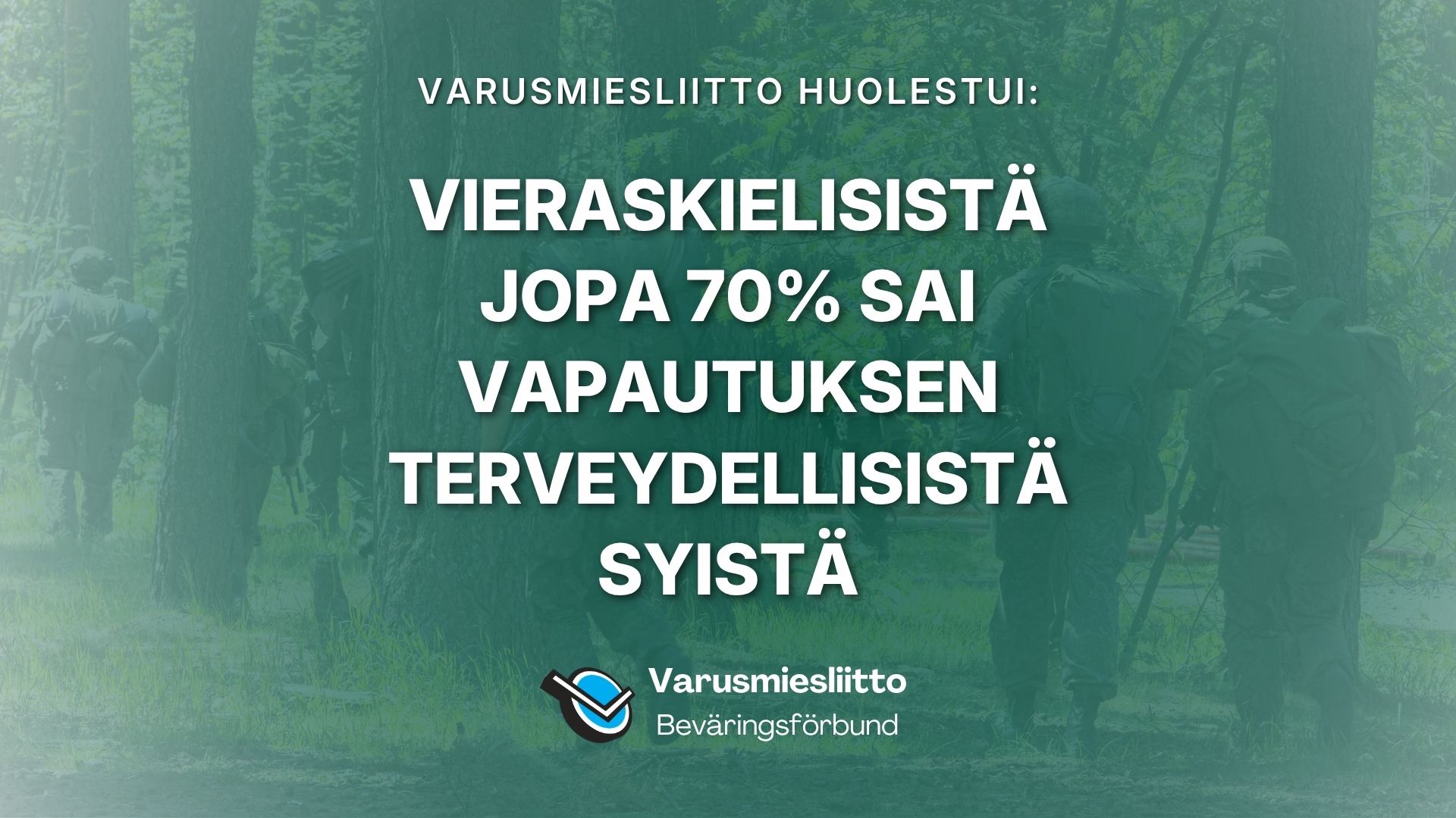 Vieraskielisistä jopa 70% sai vapautuksen terveydellisistä syistä