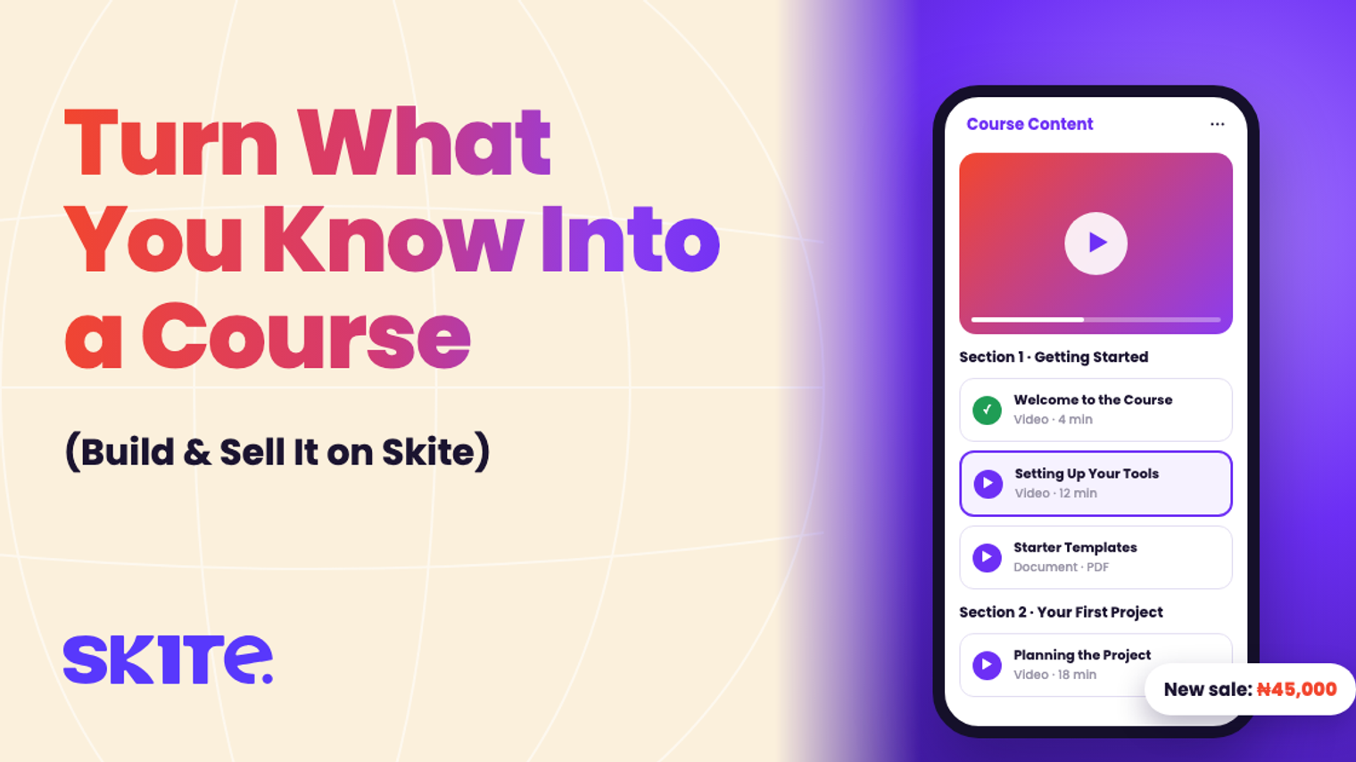 How to Create and Sell Your First Online Course on Skite