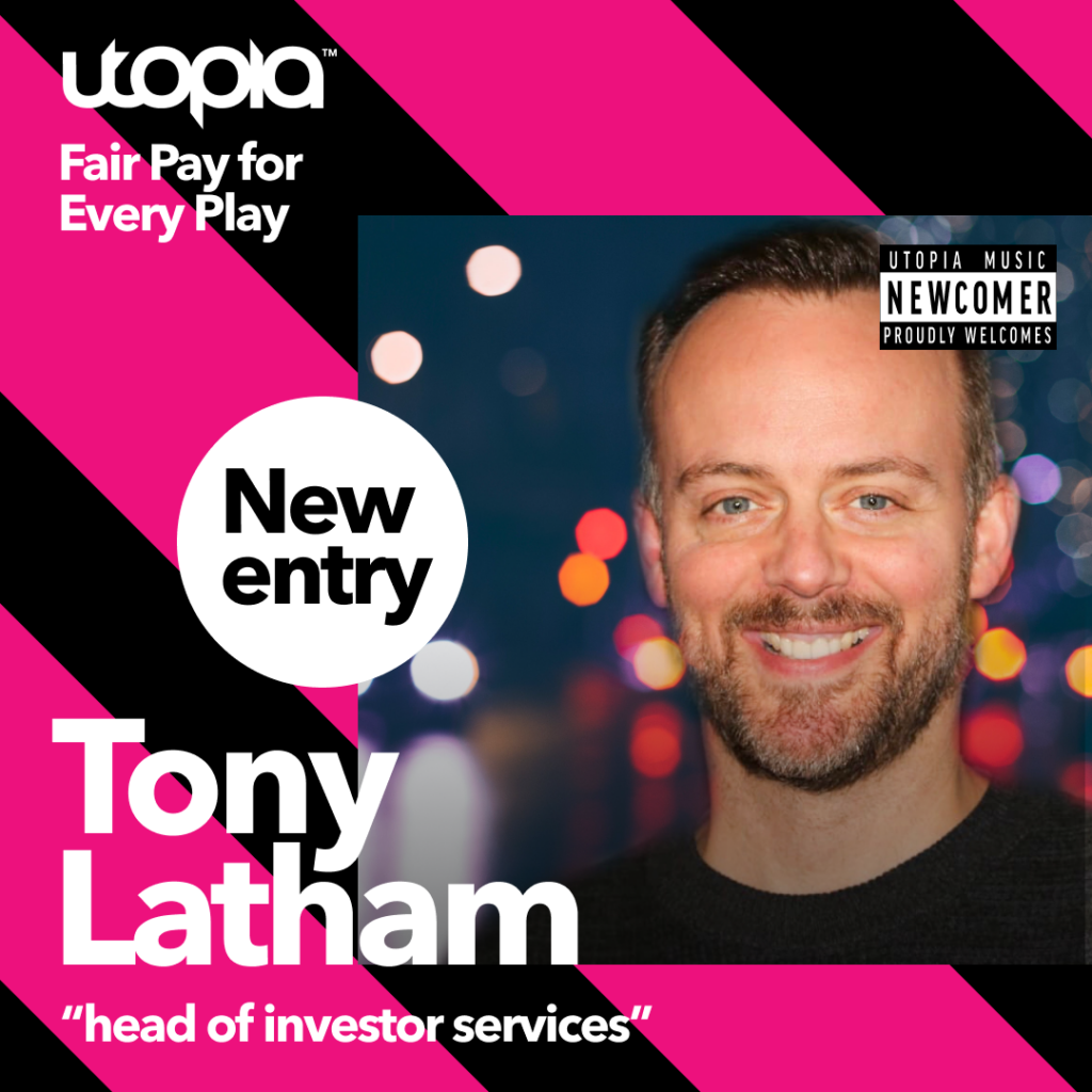 Card image for Tony Latham joins Utopia Music as Head of Investor Services