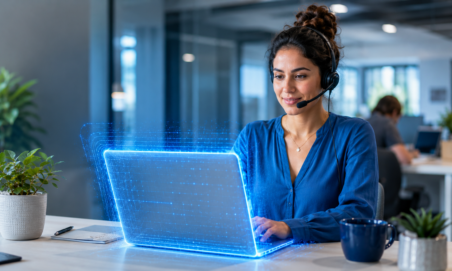 A service representative uses Smart Routing Agent.
