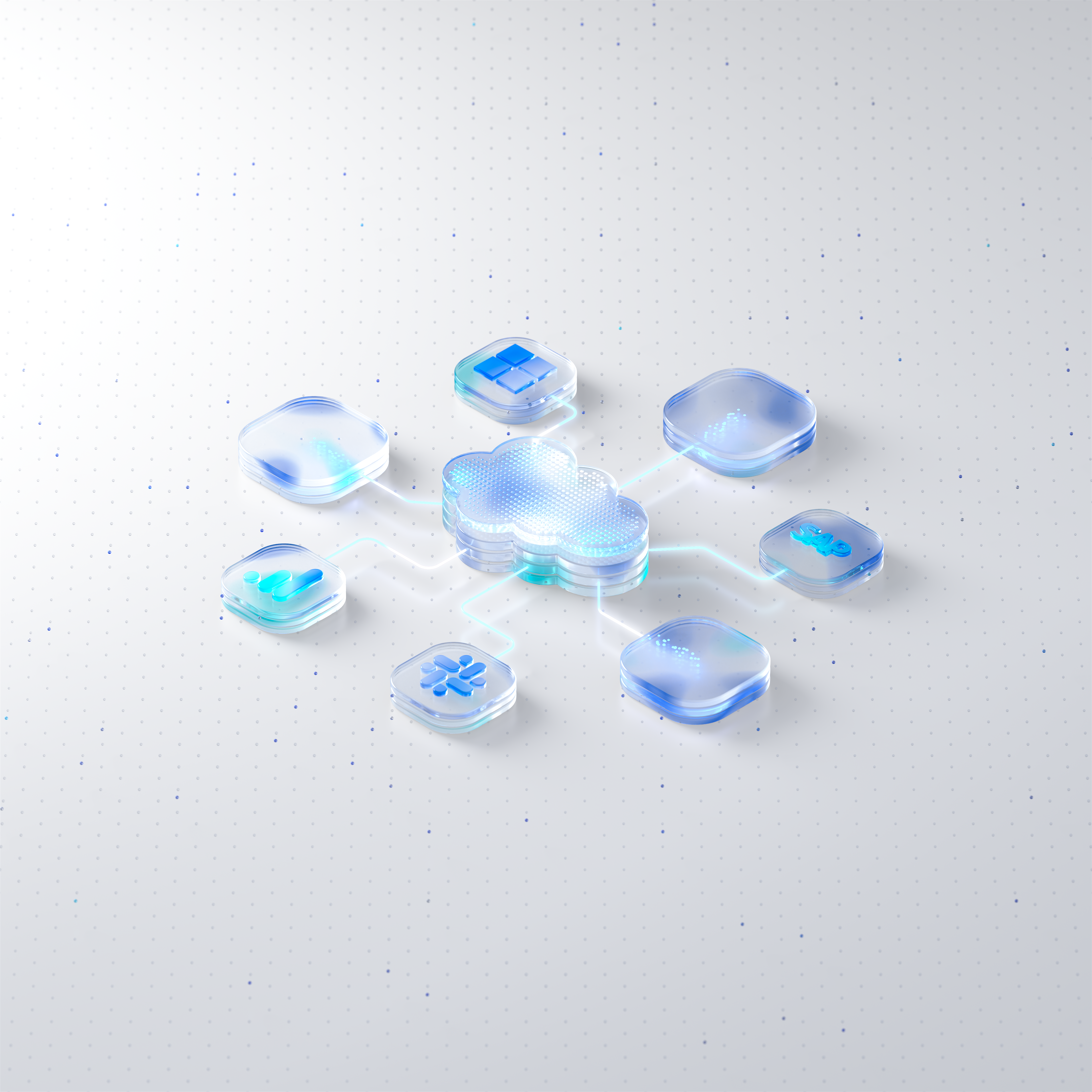 A system landscape designed to illustrate Salesfive’s ‘Integration and Automation’ service.