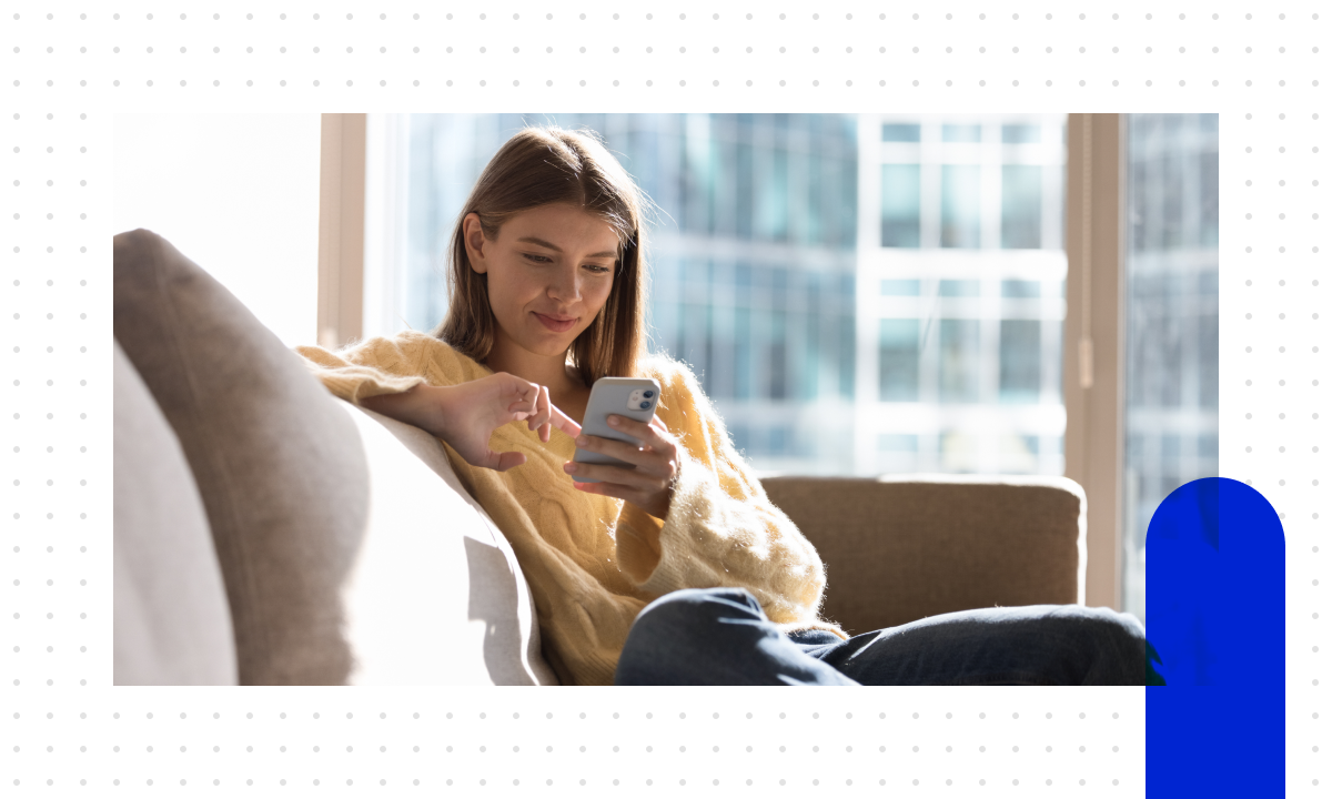 A woman receives hyper-personalised marketing.