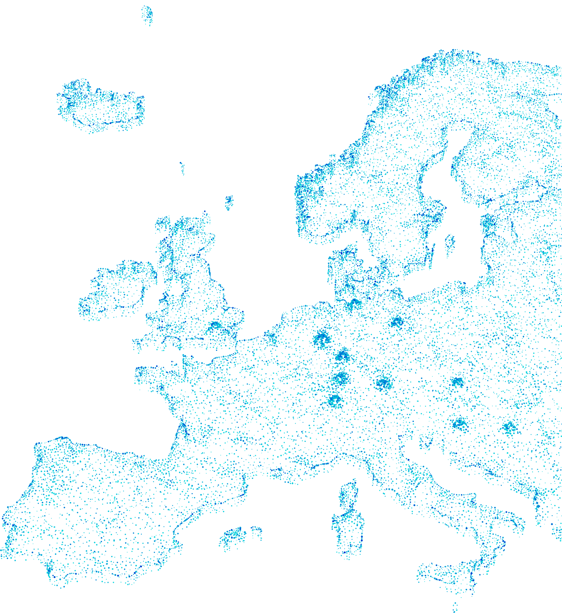 Landkarte mit allen Salesfive Standorten. 