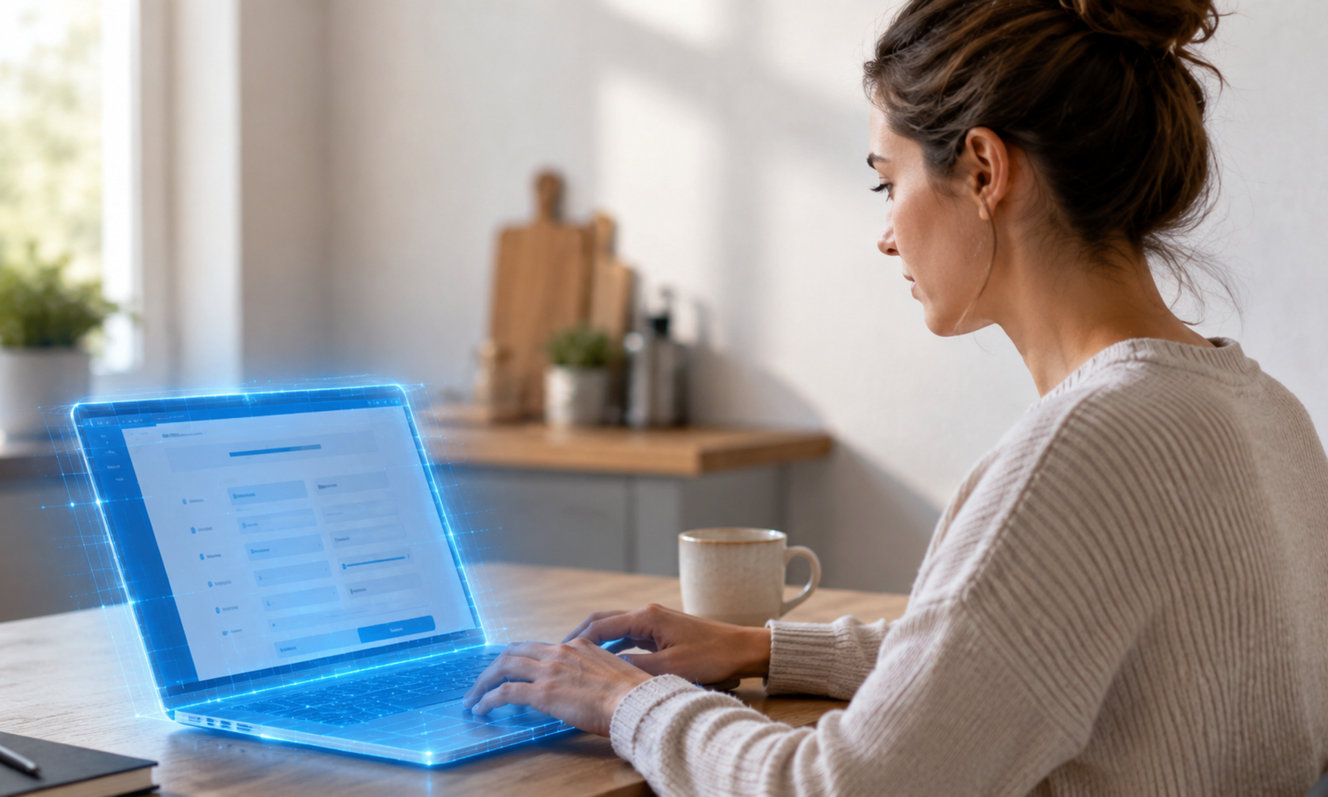 Woman uses Self Service Automation.