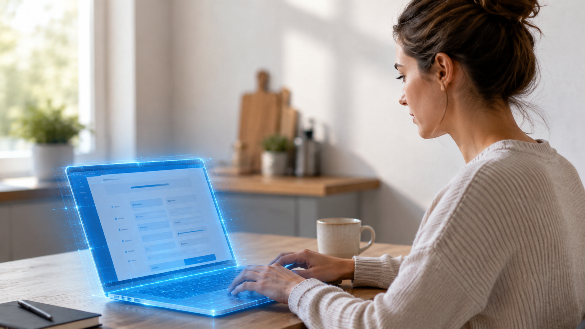 Kundin meldet einen Zählerstand über ein Serviceportal.