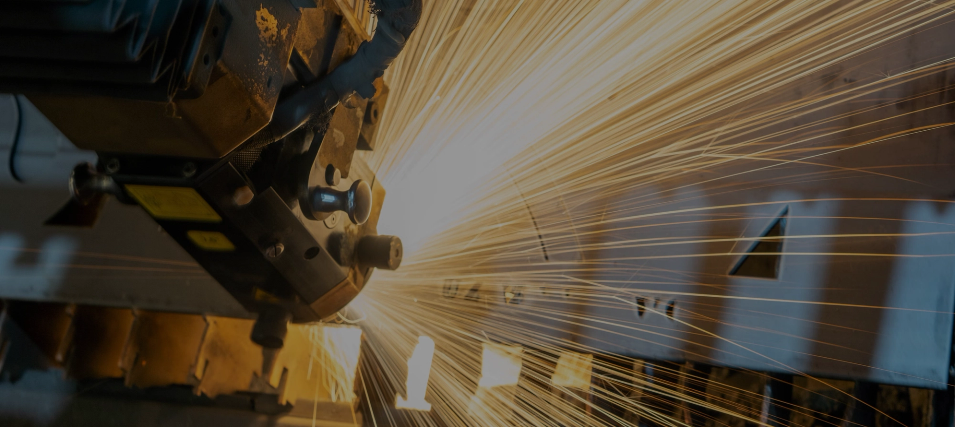 Maschine und Funken sprühen