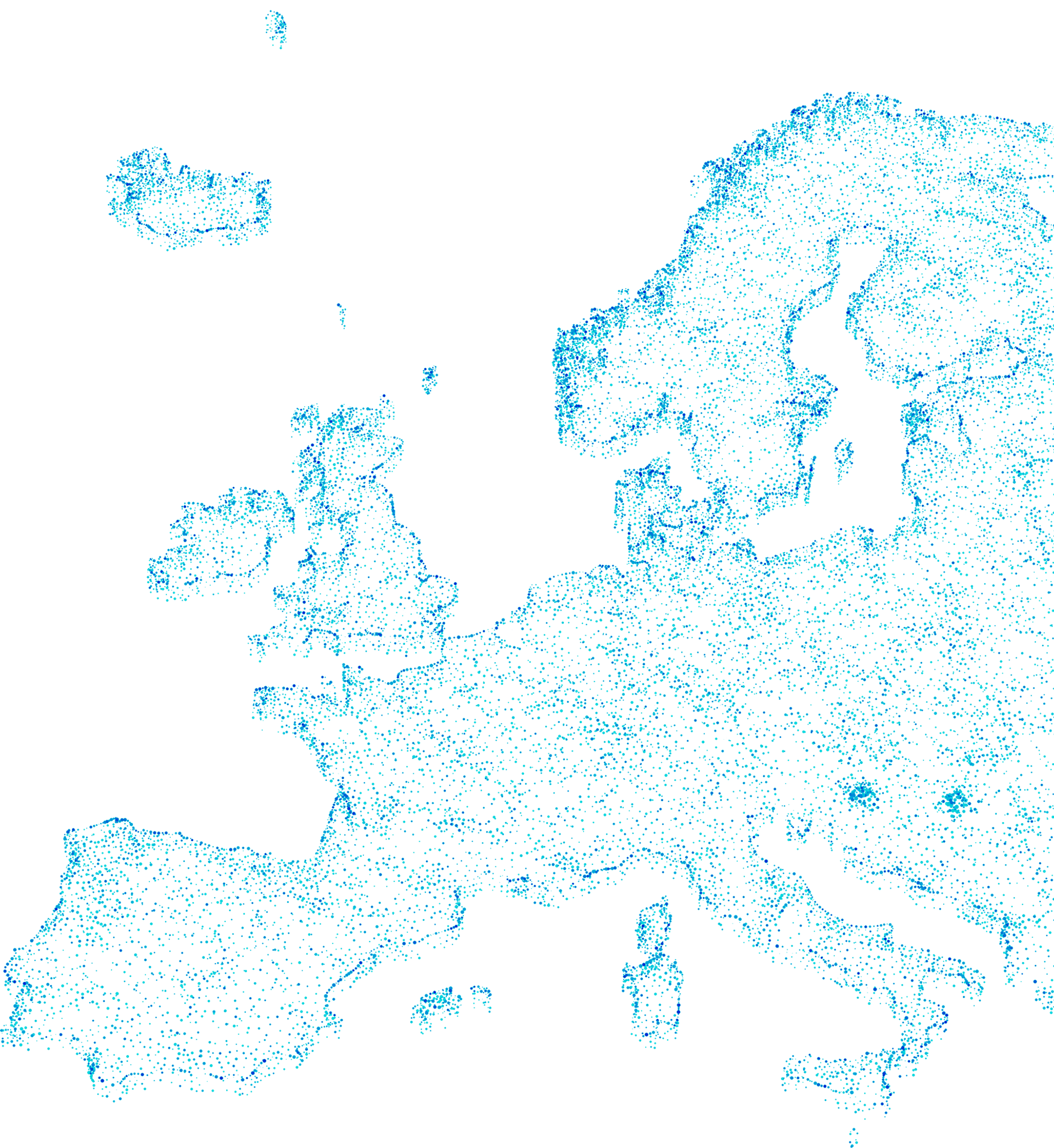 Eine Europakarte mit den kroatischen Salesfive Standorten